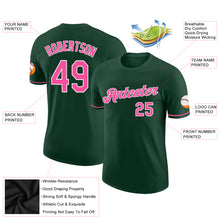 Load image into Gallery viewer, Custom Green Pink-White Performance T-Shirt