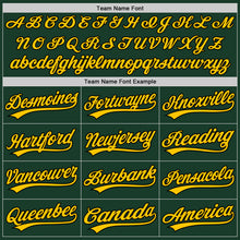 Load image into Gallery viewer, Custom Green Gold-Black Authentic Baseball Jersey