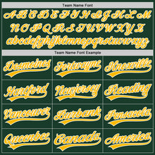 Load image into Gallery viewer, Custom Green Gold-White Authentic Baseball Jersey