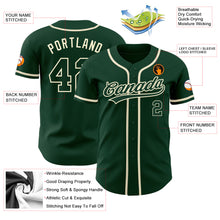 Load image into Gallery viewer, Custom Green Green-Cream Authentic Baseball Jersey