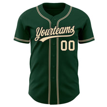 Load image into Gallery viewer, Custom Green City Cream-Black Authentic Baseball Jersey