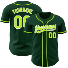 Load image into Gallery viewer, Custom Green Neon Green-White Authentic Baseball Jersey