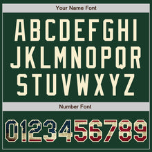 Load image into Gallery viewer, Custom Green Vintage USA Flag-Cream Authentic Baseball Jersey