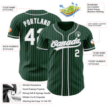 Load image into Gallery viewer, Custom Green White Pinstripe Gray Authentic Baseball Jersey
