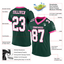 Load image into Gallery viewer, Custom Green White-Pink Mesh Authentic Football Jersey