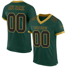 Load image into Gallery viewer, Custom Green Black-Old Gold Mesh Authentic Football Jersey