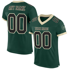 Load image into Gallery viewer, Custom Green Black-Cream Mesh Authentic Football Jersey