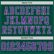 Load image into Gallery viewer, Custom Green Purple-Gray Mesh Authentic Football Jersey
