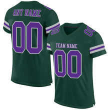 Load image into Gallery viewer, Custom Green Purple-Gray Mesh Authentic Football Jersey