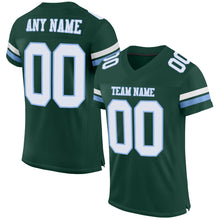 Load image into Gallery viewer, Custom Green White-Light Blue Mesh Authentic Football Jersey