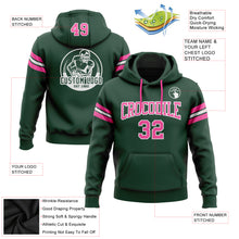 Load image into Gallery viewer, Custom Stitched Green Pink-White Football Pullover Sweatshirt Hoodie