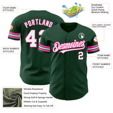Load image into Gallery viewer, Custom Green White-Pink Authentic Baseball Jersey