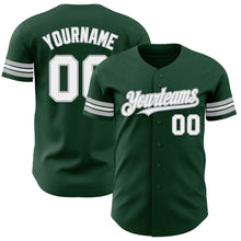 Load image into Gallery viewer, Custom Green White-Gray Authentic Baseball Jersey