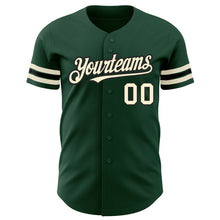 Load image into Gallery viewer, Custom Green Cream-Black Authentic Baseball Jersey