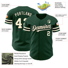 Load image into Gallery viewer, Custom Green Cream-Black Authentic Baseball Jersey