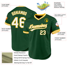 Load image into Gallery viewer, Custom Green White-Gold Authentic Throwback Baseball Jersey