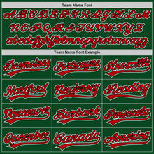 Load image into Gallery viewer, Custom Green Red-Black Authentic Throwback Baseball Jersey