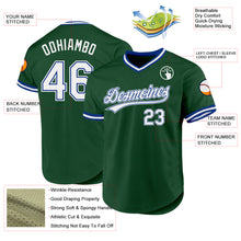 Load image into Gallery viewer, Custom Green White-Royal Authentic Throwback Baseball Jersey