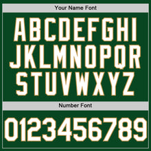 Load image into Gallery viewer, Custom Green White-Old Gold Authentic Throwback Baseball Jersey