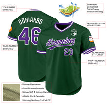 Load image into Gallery viewer, Custom Green Purple-White Authentic Throwback Baseball Jersey