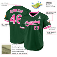 Load image into Gallery viewer, Custom Green Pink-White Authentic Throwback Baseball Jersey