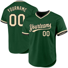 Load image into Gallery viewer, Custom Green Cream-Black Authentic Throwback Baseball Jersey