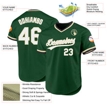 Load image into Gallery viewer, Custom Green White-Cream Authentic Throwback Baseball Jersey