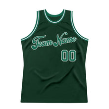 Load image into Gallery viewer, Custom Hunter Green Kelly Green-White Authentic Throwback Basketball Jersey