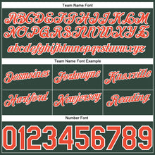 Load image into Gallery viewer, Custom Hunter Green White Pinstripe Orange-White Authentic Basketball Shorts