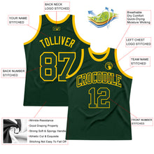 Load image into Gallery viewer, Custom Hunter Green Green-Gold Authentic Throwback Basketball Jersey