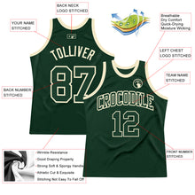 Load image into Gallery viewer, Custom Hunter Green Green-Cream Authentic Throwback Basketball Jersey