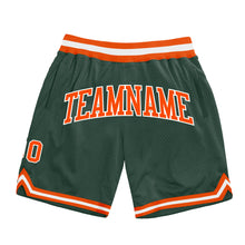 Load image into Gallery viewer, Custom Hunter Green Orange-White Authentic Throwback Basketball Shorts