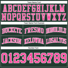 Load image into Gallery viewer, Custom Hunter Green Pink-White Authentic Throwback Basketball Shorts