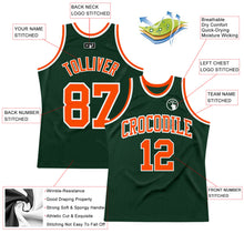 Load image into Gallery viewer, Custom Hunter Green Orange-White Authentic Throwback Basketball Jersey
