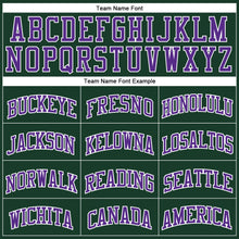 Load image into Gallery viewer, Custom Hunter Green Purple-White Authentic Throwback Basketball Jersey