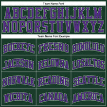 Load image into Gallery viewer, Custom Hunter Green White Gray-Purple Authentic Throwback Basketball Jersey