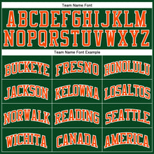Load image into Gallery viewer, Custom Hunter Green White Pinstripe Orange Authentic Basketball Jersey