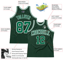 Load image into Gallery viewer, Custom Hunter Green White Pinstripe Kelly Green Authentic Basketball Jersey