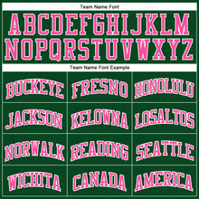 Load image into Gallery viewer, Custom Hunter Green White Pinstripe Pink Authentic Basketball Jersey