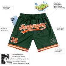 Load image into Gallery viewer, Custom Hunter Green Orange-White Authentic Throwback Basketball Shorts