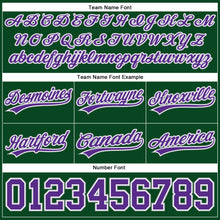 Load image into Gallery viewer, Custom Hunter Green Purple-Gray Authentic Throwback Basketball Shorts