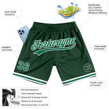 Load image into Gallery viewer, Custom Hunter Green Kelly Green-White Authentic Throwback Basketball Shorts