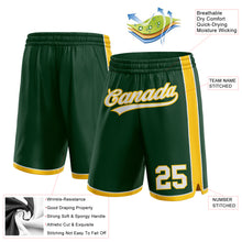 Load image into Gallery viewer, Custom Hunter Green White-Yellow Authentic Basketball Shorts