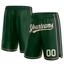 Load image into Gallery viewer, Custom Hunter Green Cream-Black Authentic Basketball Shorts