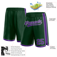 Load image into Gallery viewer, Custom Hunter Green Purple-Gray Authentic Basketball Shorts