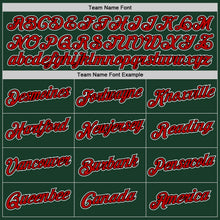 Load image into Gallery viewer, Custom Hunter Green Red-Black Authentic Throwback Basketball Jersey