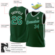 Load image into Gallery viewer, Custom Hunter Green Kelly Green-White Authentic Throwback Basketball Jersey