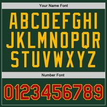 Load image into Gallery viewer, Custom Hunter Green Red-Gold Authentic Throwback Basketball Jersey