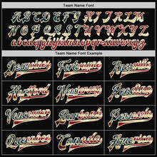 Load image into Gallery viewer, Custom Black Vintage USA Flag-Cream Bomber Full-Snap Varsity Letterman Jacket