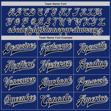 Load image into Gallery viewer, Custom Royal Black-White Bomber Full-Snap Varsity Letterman Jacket